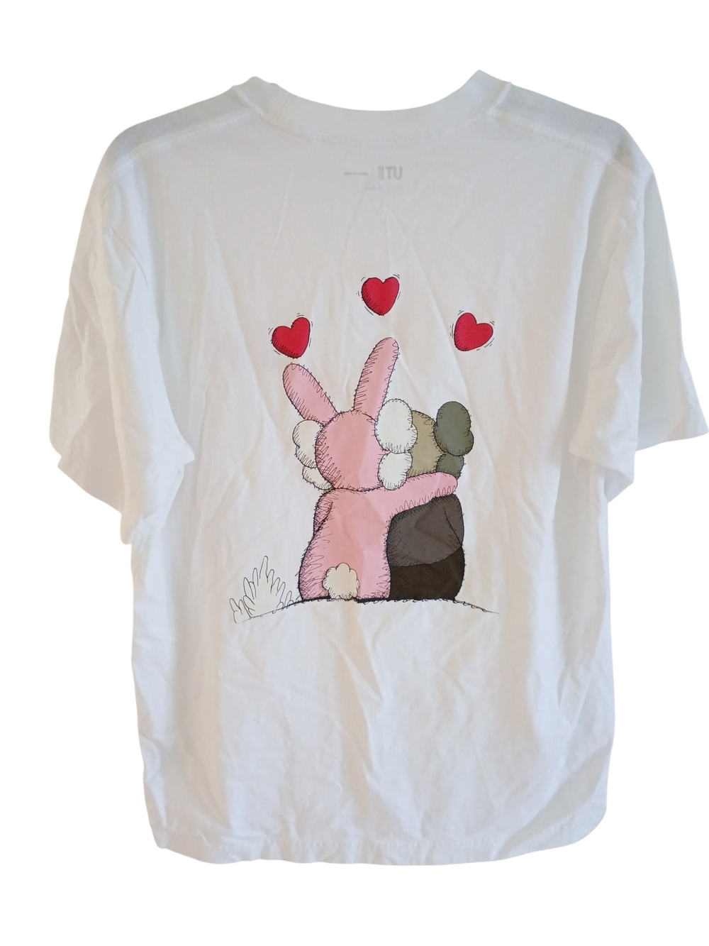 Kaws x Andy Warhol Uniqlo White Graphic Print Short Sleeve T Shirt  Size Large 
